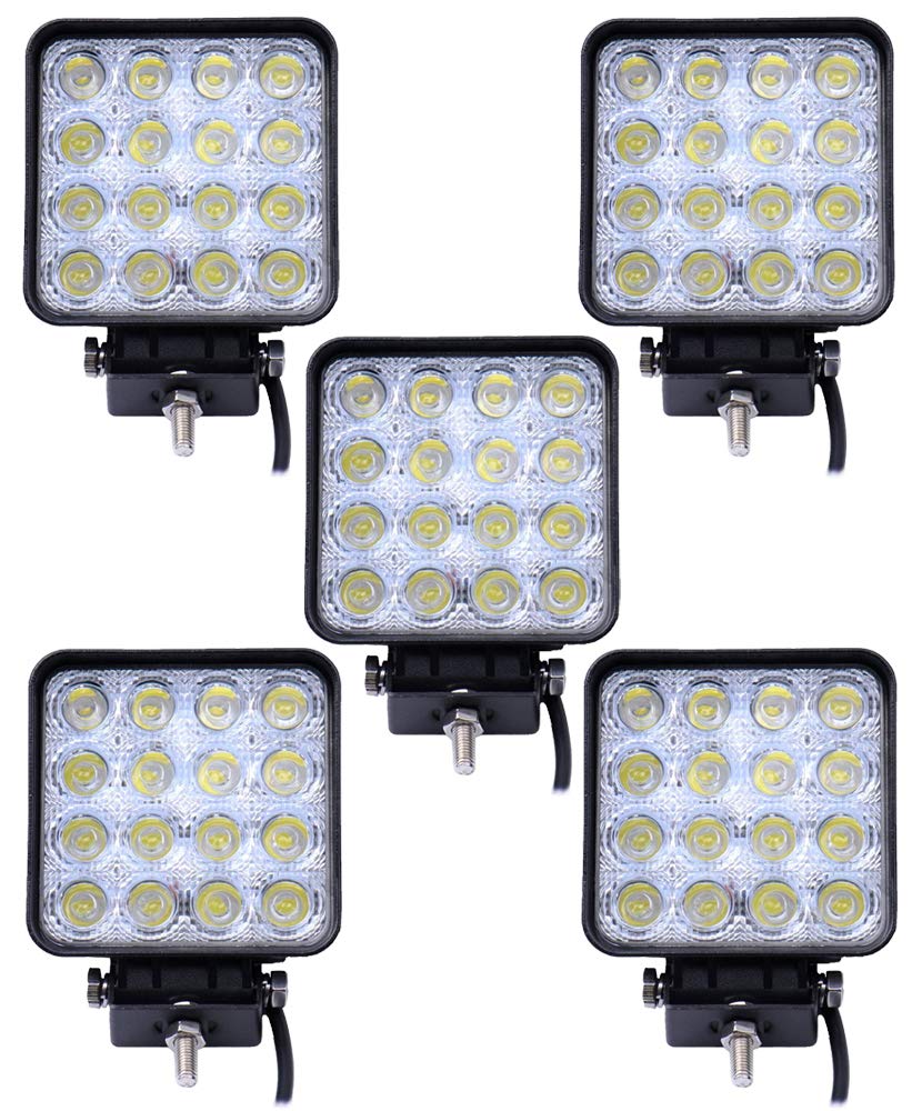 Greenmigo 5x 48W Led Scheinwerfer Offroad Lampe Flood Arbeitsscheinwerfer LED Arbeitslicht 12V 24V Zusatzscheinwerfer Rückfahrscheinwerfer für Traktor Bagger SUV - 60 Grad Wasserdicht IP67 4320LM Greenmigo 5x 48W Led Scheinwerfer Offroad Lampe Flood Arbeitsscheinwerfer LED Arbeitslicht 12V 24V Zusatzscheinwerfer Rückfahrscheinwerfer für Traktor Bagger SUV - 60 Grad Wasserdicht IP67 4320LM von Greenmigo