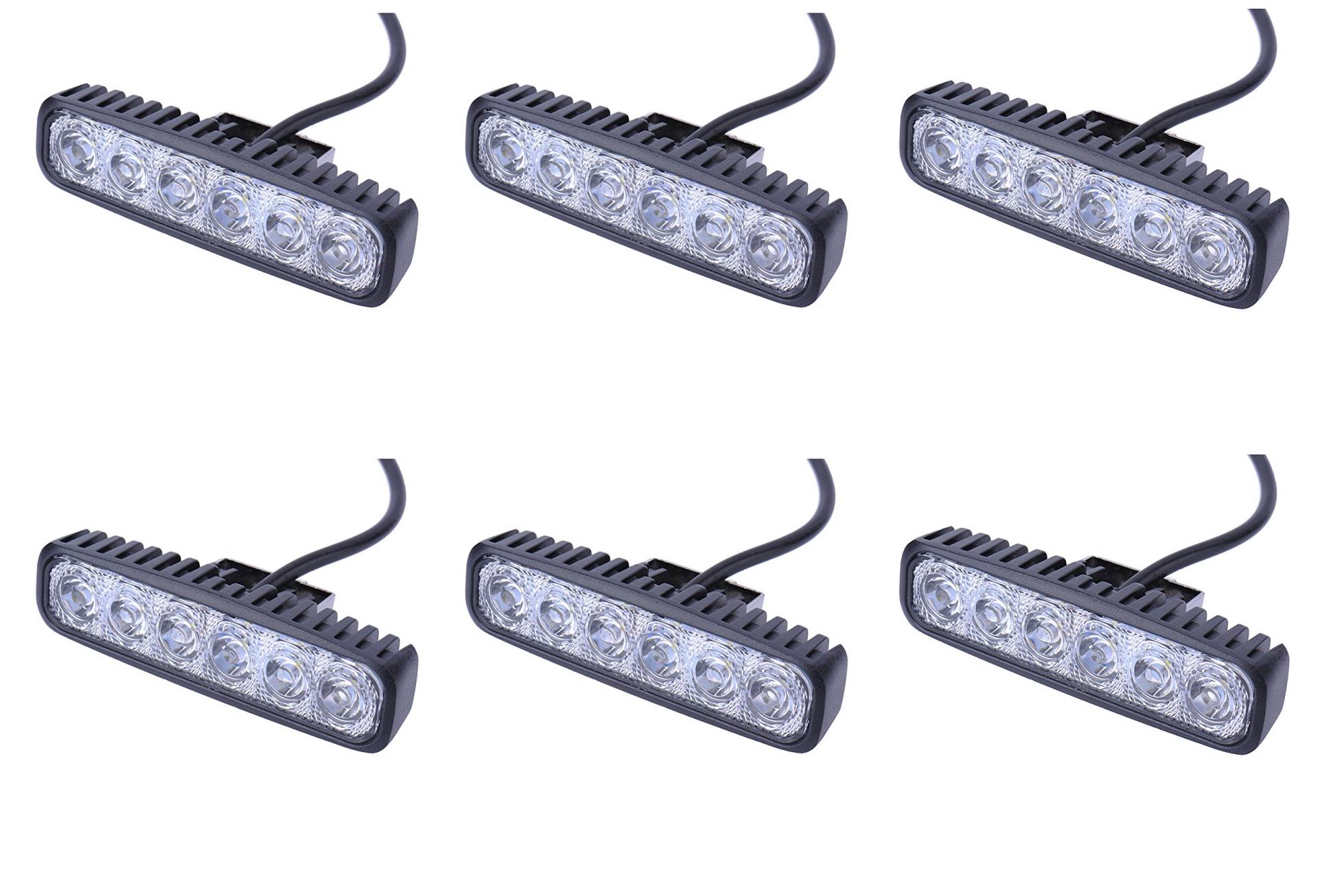 Greenmigo 6x 18W Led Scheinwerfer Offroad Lampe Flood Arbeitsscheinwerfer LED Arbeitslicht 12V 24V Zusatzscheinwerfer Rückfahrscheinwerfer für Traktor Bagger SUV Wasserdicht IP67 von Greenmigo