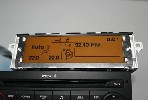Greenpointselect Bildschirmunterstützung USB und Bluetooth Display gelber Monitor 12-polig für Peugeot 307 407 408 Citroen C4 C5 von Greenpointselect