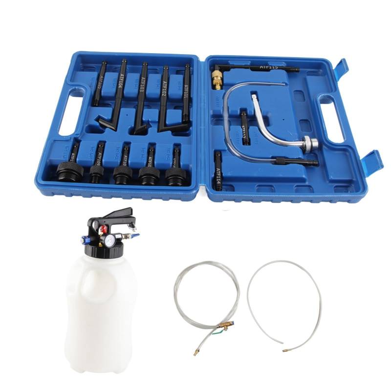 10L -Extraktor- und Händlerflüssigkeitsübertragungspumpen Kit mit 14 Adaptern, Evakuator für Getriebeflüssigkeit und Füllstoff für Garage Laden, ATF Pumpenwerkzeug Autos Lastwagen von Greensen