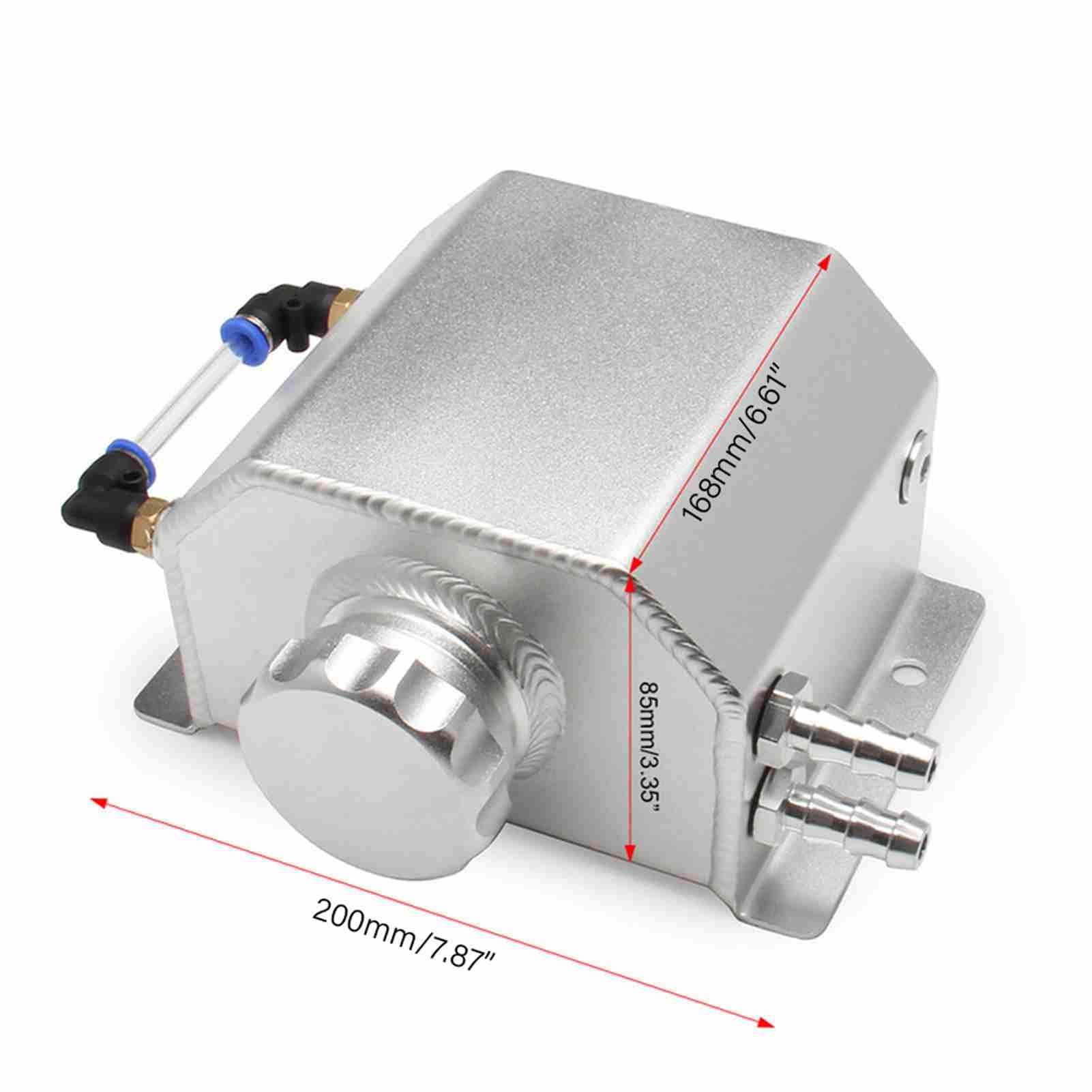 1L Aluminiumauto -Kühlmittelüberlauftanks, Ölfangspanzer, Universelle Ölhüftetanks mit Abflusssteck (2L) von Greensen