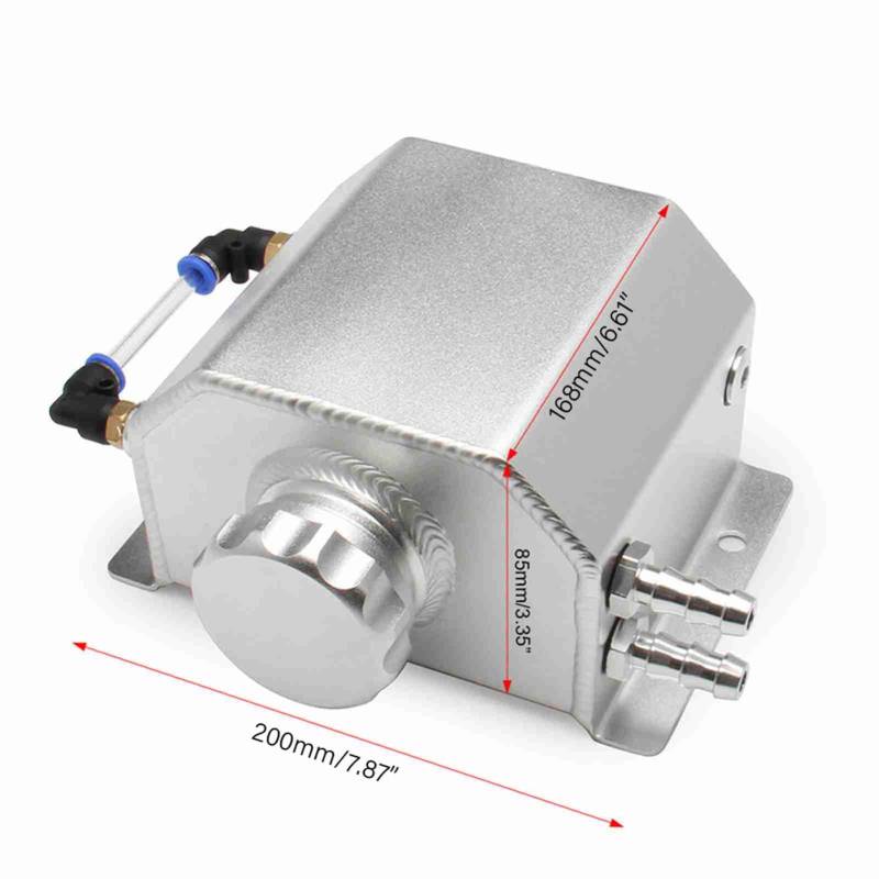 1L Aluminiumauto -Kühlmittelüberlauftanks, Ölfangspanzer, Universelle Ölhüftetanks mit Abflusssteck (2L) von Greensen