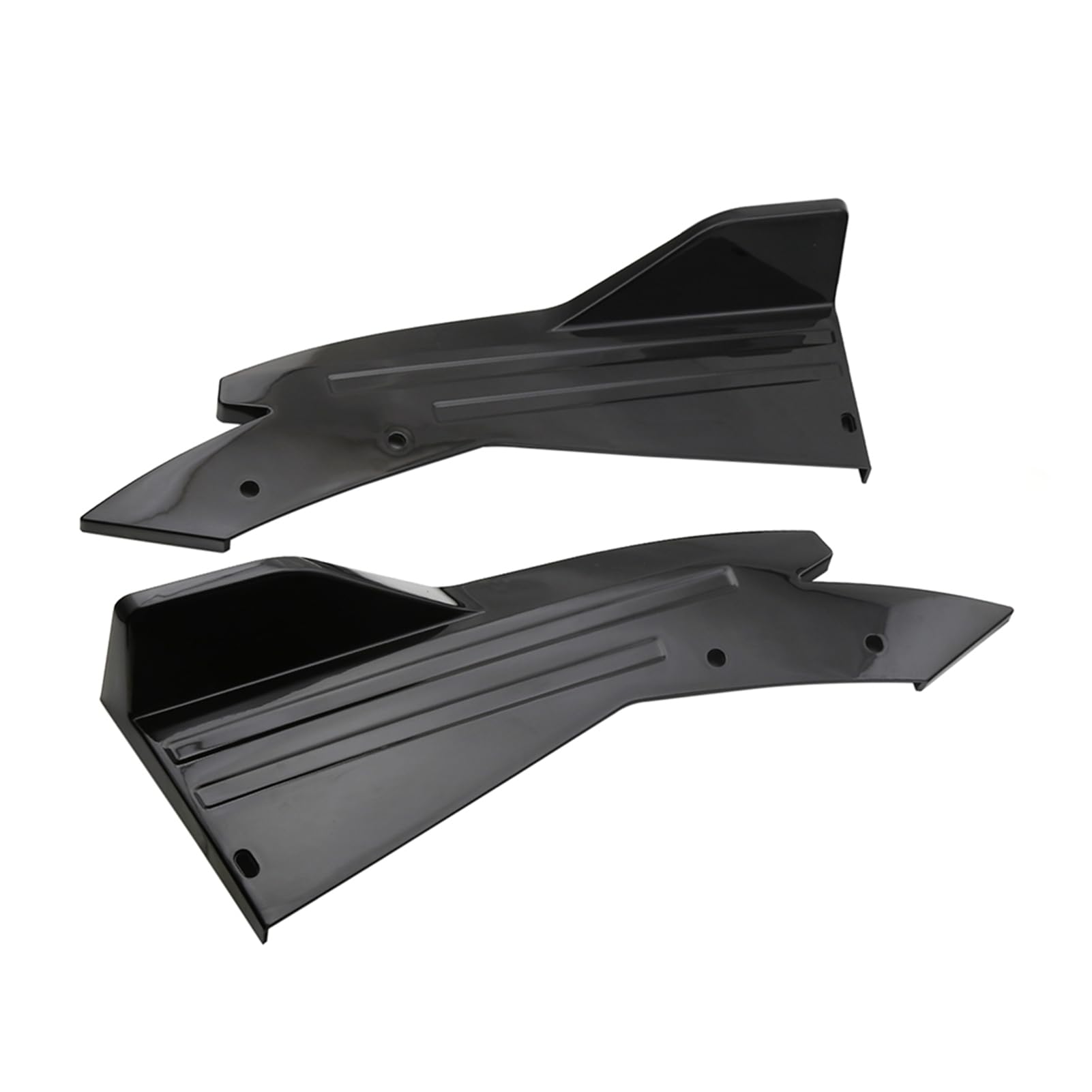 Heck Stoßstange Lip Splitter, Kohlefaser Universal Car Side Flossen Body Lip Spoiler Splitter Chin Rockschutzersatz, Aggressiver Renn Look mit Perfekter Passform, Geeignet für Geeignet für (Black) von Greensen