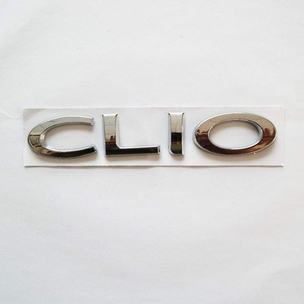 1 Stück Kunststoff Chrom Mot Clio Auto Kofferraum Heckklappe Emblem 3D Buchstaben Aufkleber Auto Heckklappe Schild Aufkleber von Grenric