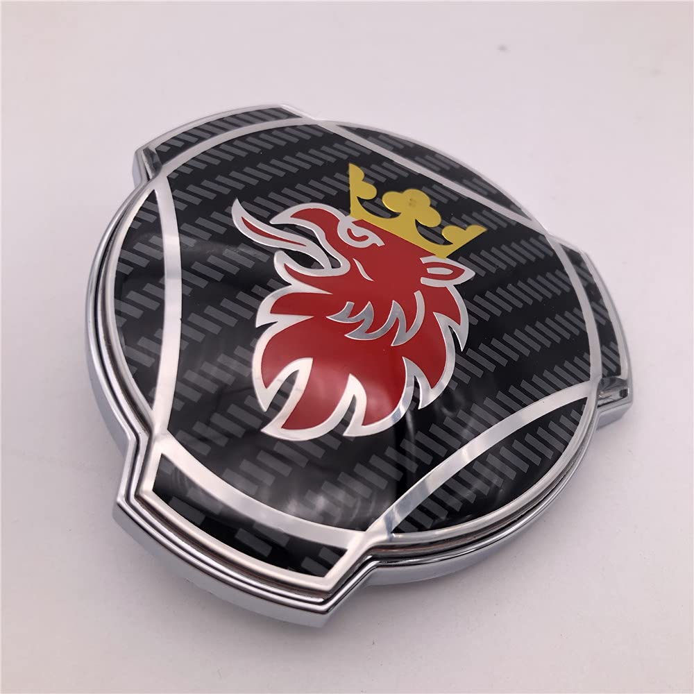 1 x 80 mm Carbon-Stil Farbe mit Griffin-Logo, passend für Scania-LKW-Frontgrill-Emblem, Abzeichen 1401610 von Grenric