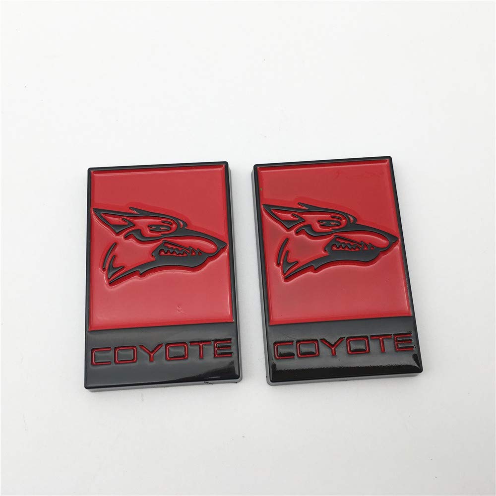 2 STÜCKE rot lackiert Coyote Emblem Auto Kotflügel Seite hinten Kofferraum benutzerdefinierte Aufkleber Abzeichen Aufkleber von Grenric