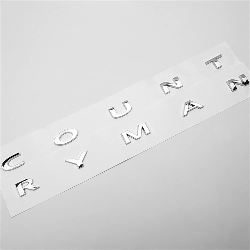 Grenric 1 Stück Custom Word Countryman Buchstaben-Aufkleber für Auto, Heckklappe, 3D-Emblem für Ersatz (Chrom) von Grenric