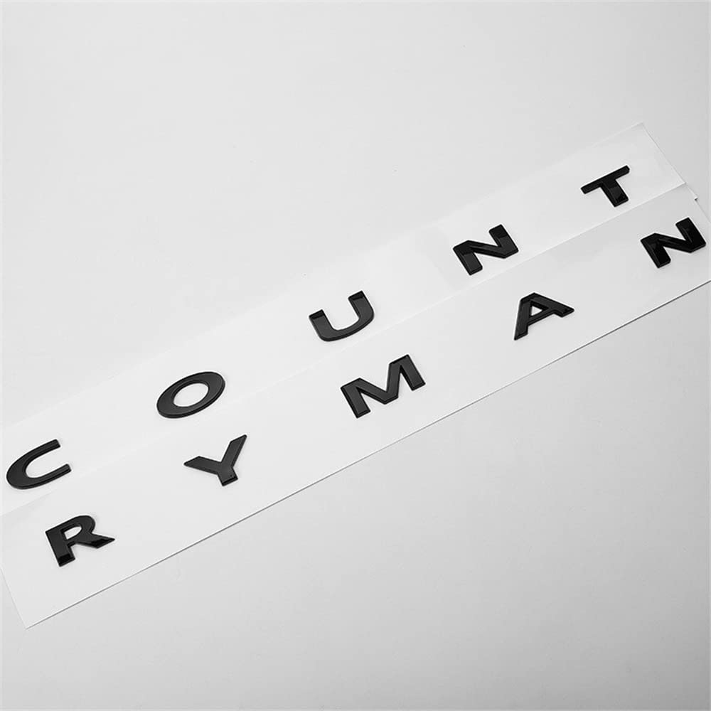 Grenric 1 Stück Custom Word Countryman Buchstaben-Aufkleber für Auto, Heckklappe, 3D-Emblem für Ersatz (schwarz) von Grenric