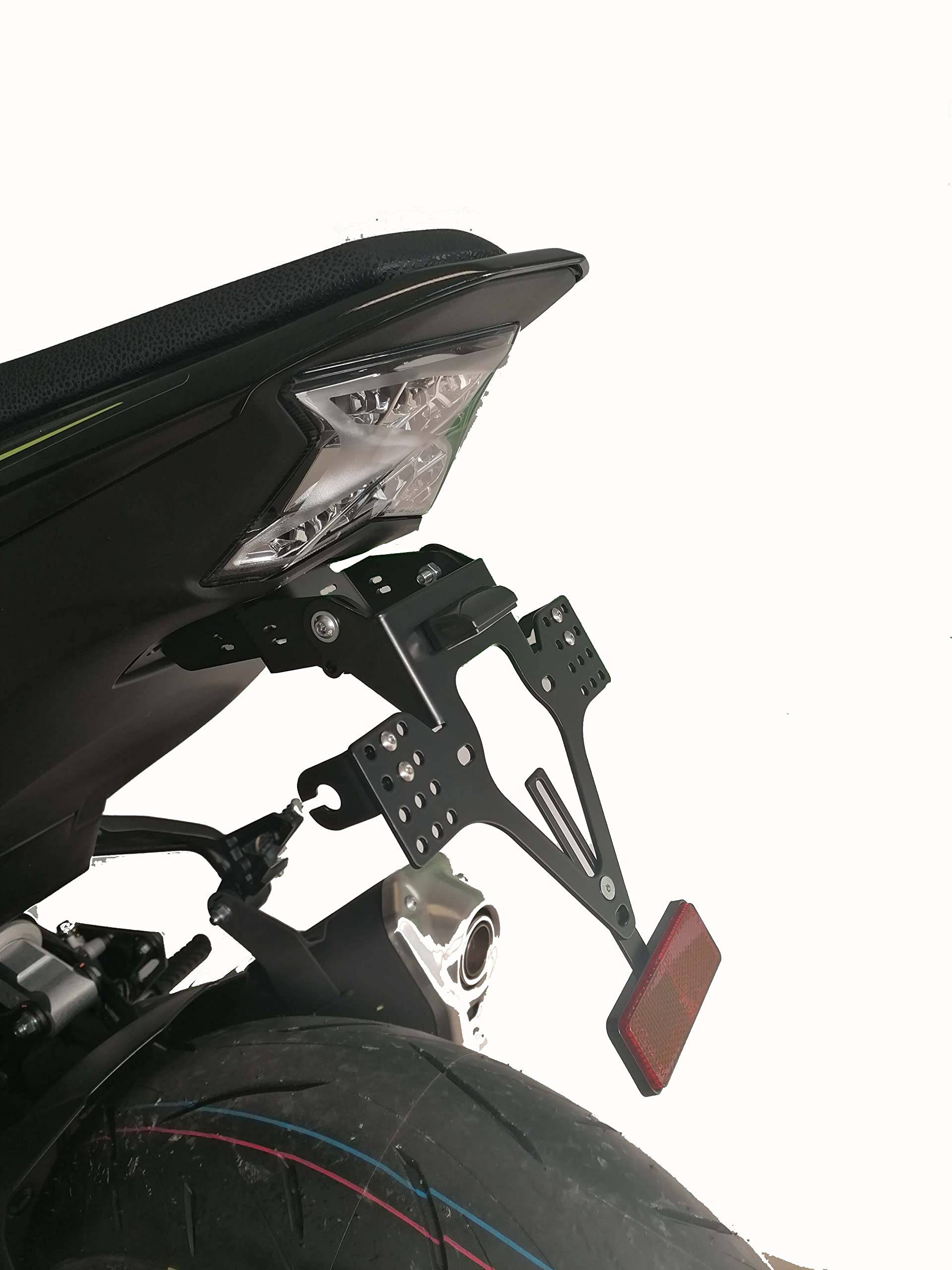 Kennzeichenhalter GFT EVO Set für Kawasaki z900 2017-2022 Kennzeichenträger Nummernschild Träger Halter kurzes Heck Heckumbau Porta Targa Z900 kawa von GroFaTec