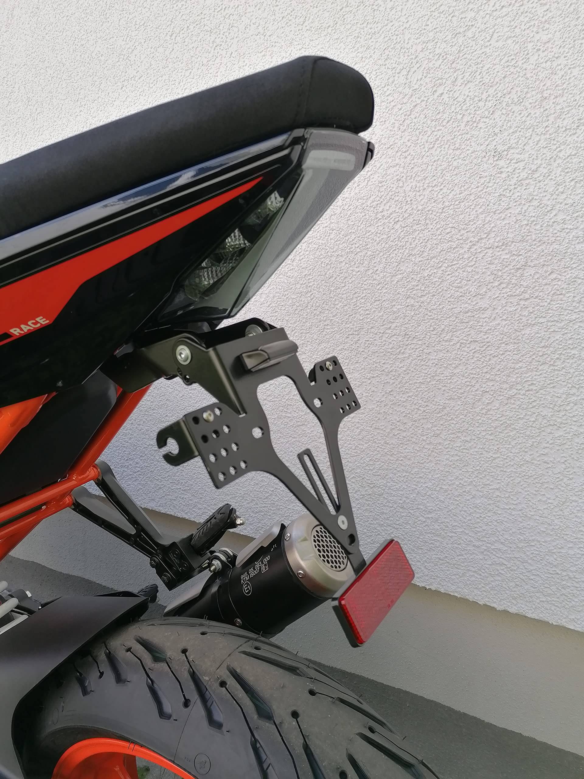 Kennzeichenhalter GroFaTec EVO Set für KTM rc125 / rc390 ab 2022 Kennzeichenträger Nummernschild Träger RC125 Halter kurzes Heck Heckumbau Porta Targa rc 125 von GroFaTec