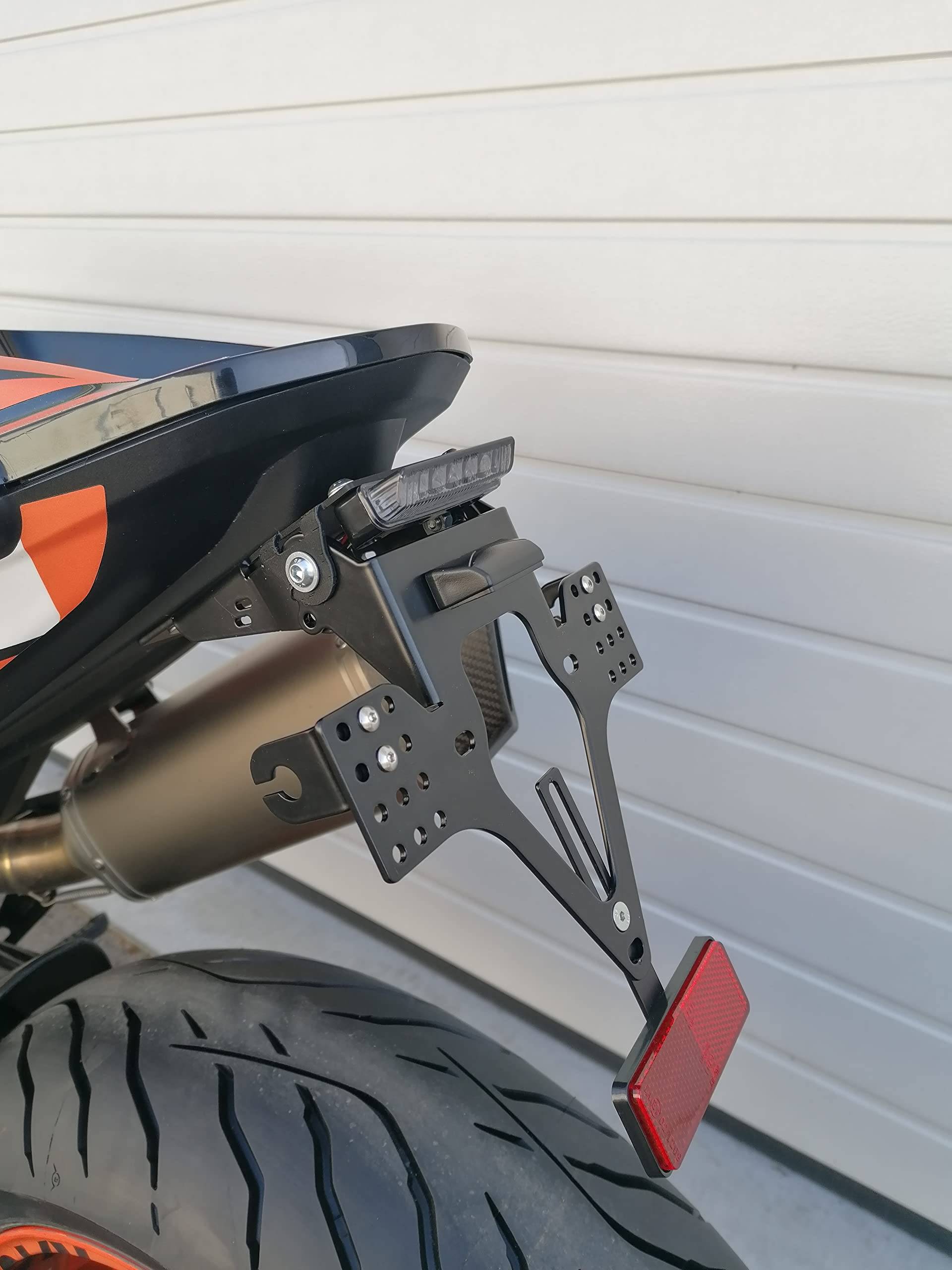 Kennzeichenhalter GroFaTec EVO Slim für KTM 790 Duke / 890 Duke/R Bj 2018-2022 Nummernschild Rücklicht Träger Halter kurzes Heck Heckumbau 790duke 890duke von GroFaTec