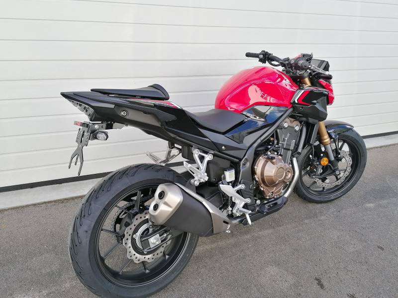 Kennzeichenhalter GroFaTec REVO Short für Honda CBR500 CB 500 F/X Bj 16-23 Kennzeichenträger Nummernschild mit Halter original Blinker Träger Halter kurzes Heck Heckumbau CBR 500 Porta Targa cb500 von GroFaTec