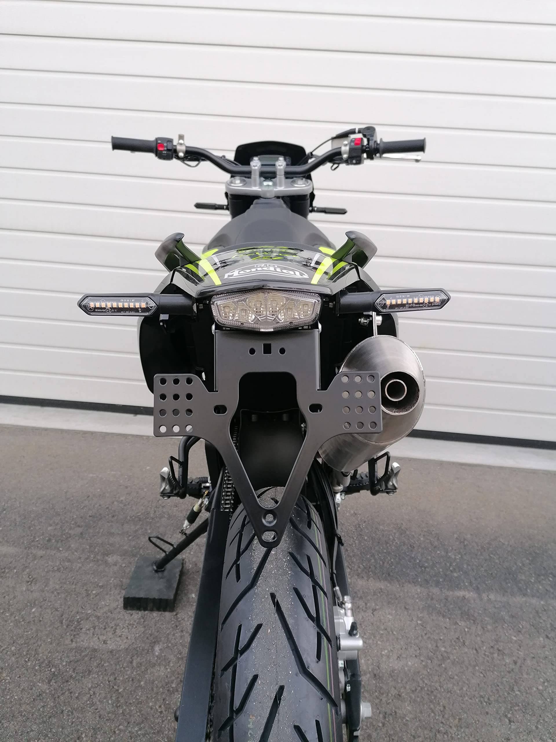 Kennzeichenhalter für FB Mondial SMX 125 Bj 2021-2024 GroFaTec EVO Kennzeichenträger Enduro smx125 Supermoto Nummernschild kurzes Heck Heckumbau KL Motors KXE 125 von GroFaTec