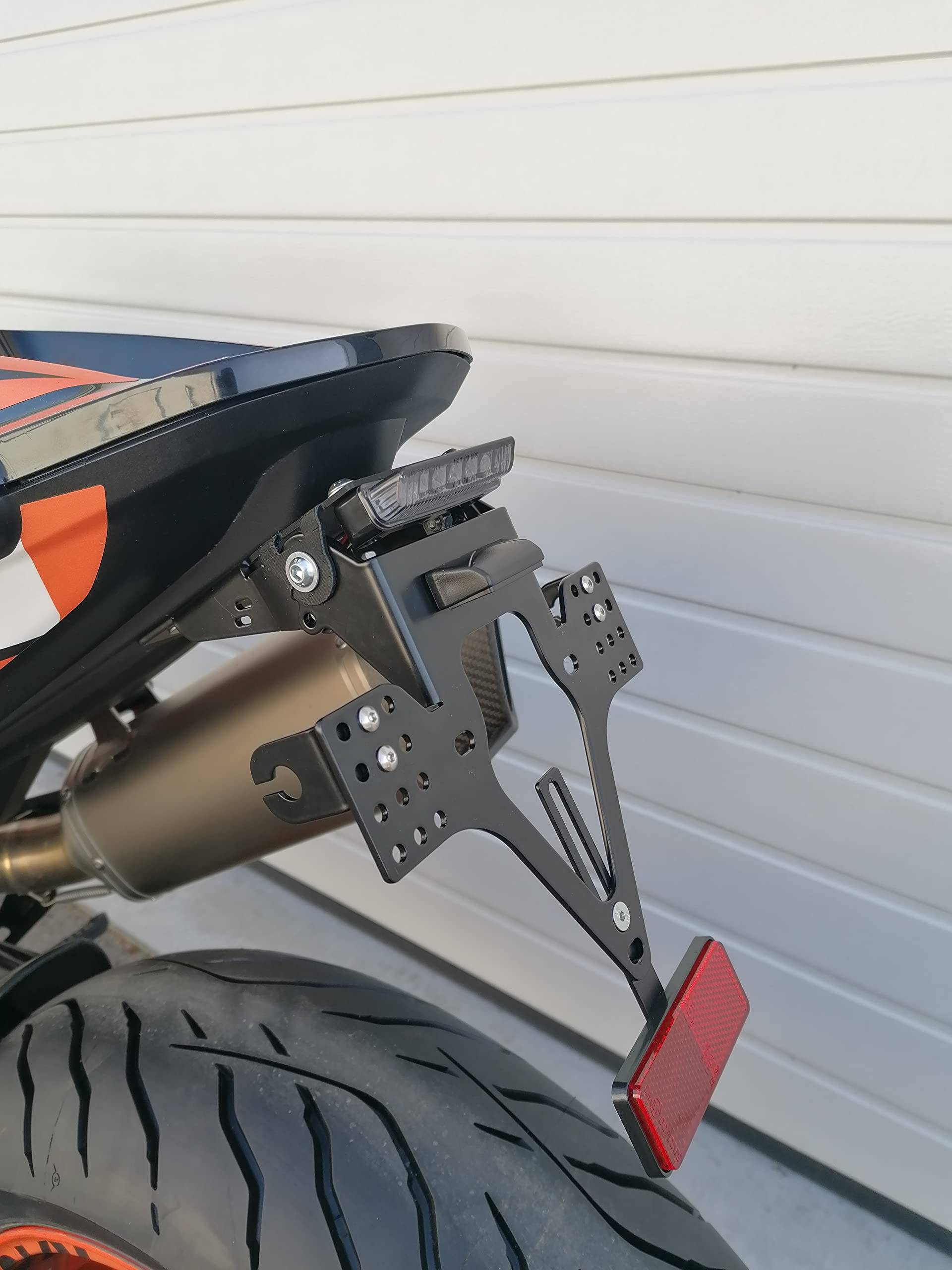 kurzer Kennzeichenhalter EVO Slim Plug&Play für KTM 790/890 Duke R Bj 2018-2023 Heckumbau kurzes Heck KTM duke790 duke890 von GroFaTec
