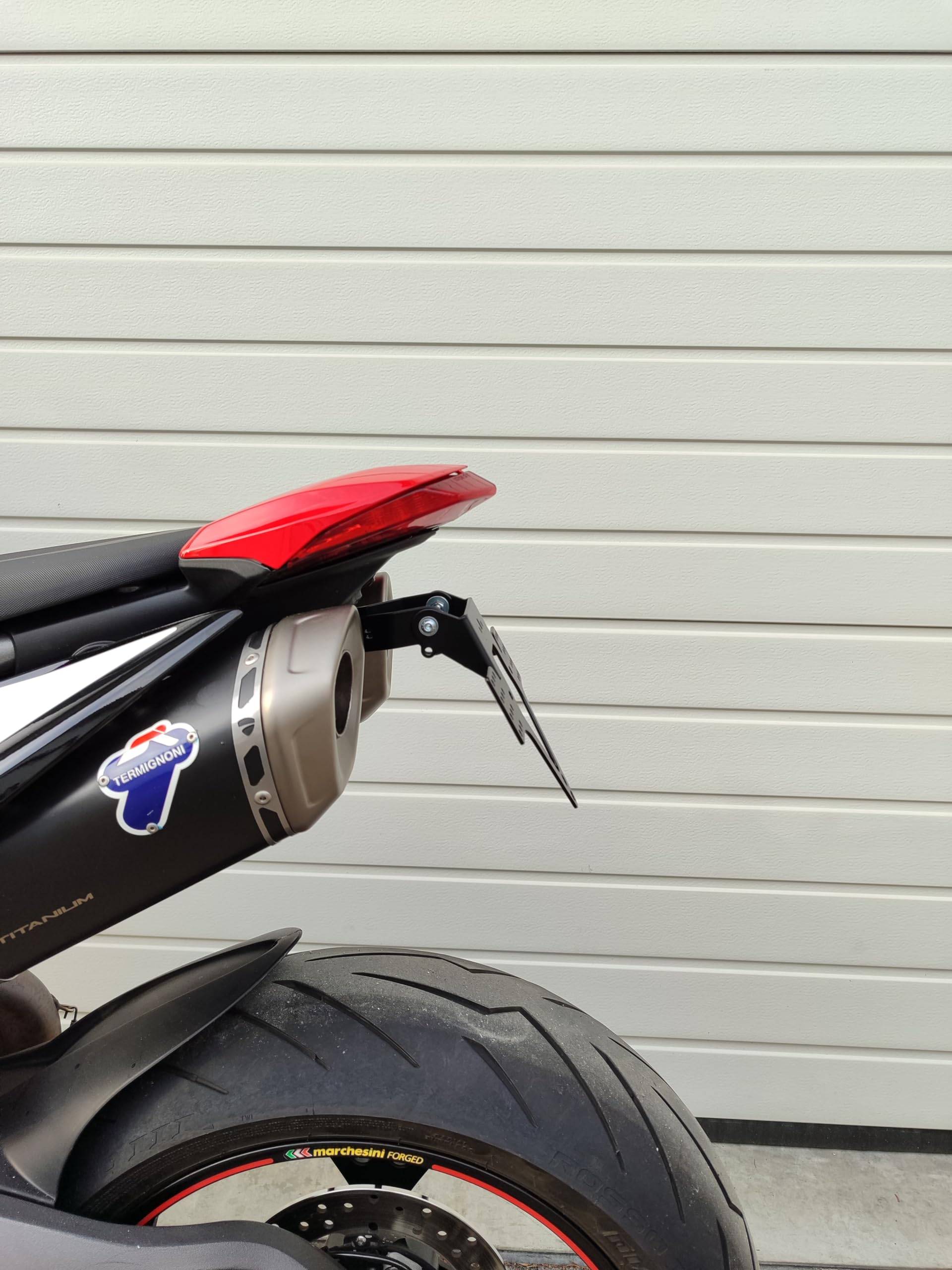 kurzer Kennzeichenhalter für Ducati Hypermotard 950 / SP/RVE 2019-2024 Kennzeichenträger EVO Tail Tidy Heckumbau kurzes Heck für Ducati Hyper Motard 950 nummernschild umbau von GroFaTec