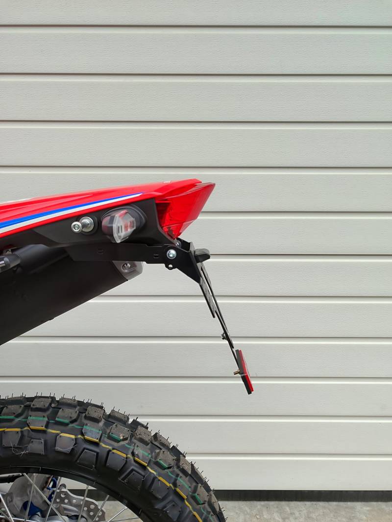 kurzer Kennzeichenhalter für Honda CRF 300L Rally ab 2021 Kennzeichenträger EVO- Set crf300 Rally Enduro Heckumbau Tail Tidy mit Kennzeichenleuchte Honda crf300 von GroFaTec