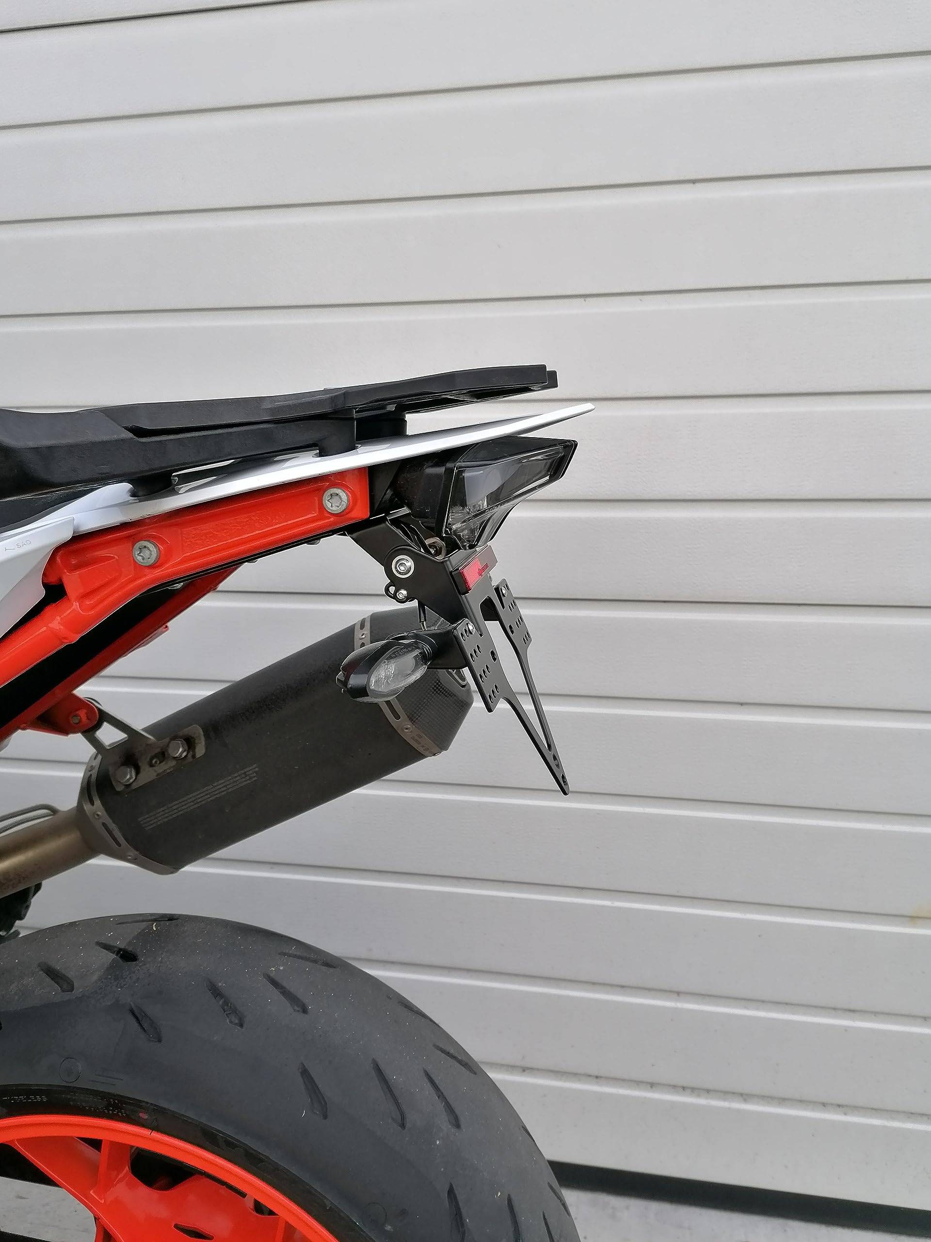 kurzer Kennzeichenhalter für KTM 890 SMT ab2023 kurzer Kennzeichenträger 890smt Supermoto GroFaTec EVO Nummernschild Träger Halter kurzes Heck Heckumbau Porta Targa kmt sm Tail Tidy von GroFaTec