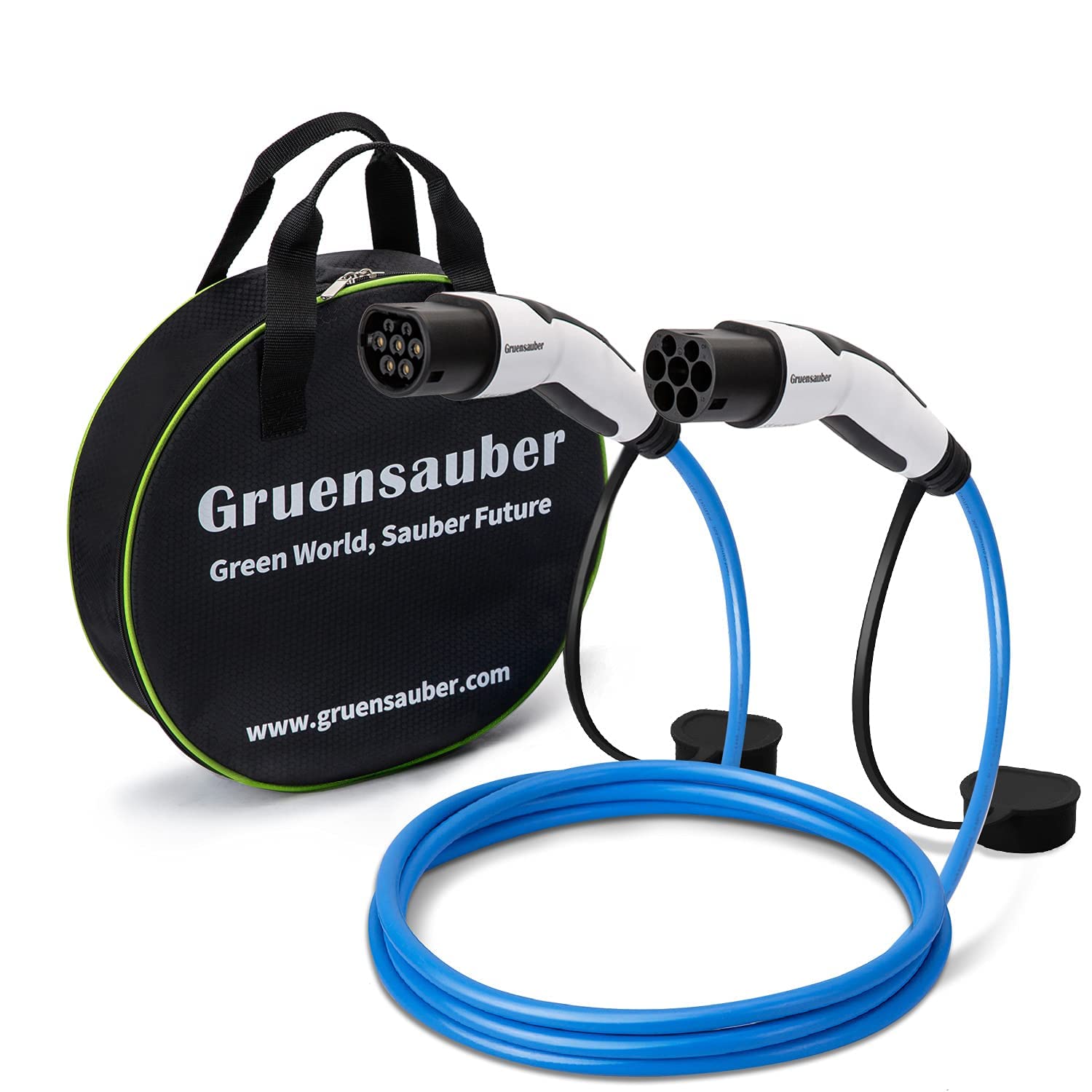Gruensauber Typ 2 Ladekabel - 22KW 7M 32A 3 Phasig,Ladekabel Elektroauto Typ 2 für E-Auto EV/PHEV,Typ 2 auf Typ 2 Mode 3 Ladekabel mit Tasche,Geeignet für Model Y/3/S/,i3,Zoe,ID.3,ID.4,E-Tron,e-208 Gruensauber Typ 2 Ladekabel - 22KW 7M 32A 3 Phasig,Ladekabel Elektroauto Typ 2 für E-Auto EV/PHEV,Typ 2 auf Typ 2 Mode 3 Ladekabel mit Tasche,Geeignet für Model Y/3/S/,i3,Zoe,ID.3,ID.4,E-Tron,e-208 von Gruensauber