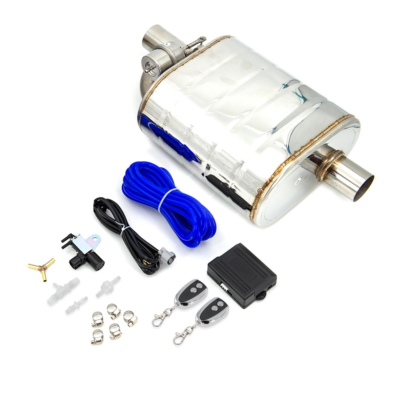Auto Endrohre Für 2" 2,5" 3'' Zoll Auspuffschalldämpfer Mit Ablassventil, Elektrischer Auspuffausschnitt Aus Edelstahl, Fernbedienungsset Oder OBD-Steuerung Auto Doppelendrohr(70MM with control) von Gtdtixc