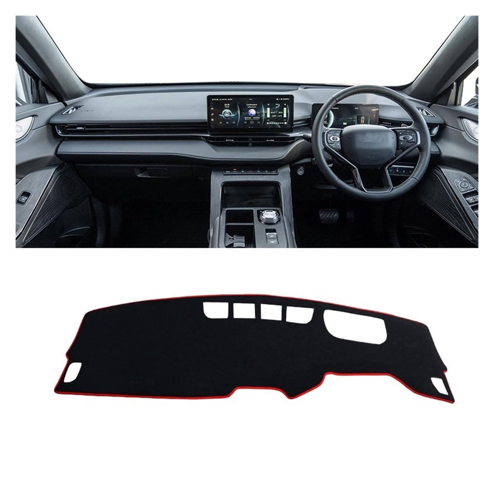 Auto Interieur Zubehör Für Haval H6 3. Generation 2021 2022 2023 2024 Auto-Armaturenbrett-Abdeckung Dashmatte Sonnenschutz rutschfeste Unterlage Interieurleisten Zubehör(A RHD Red Side) von Gtdtixc