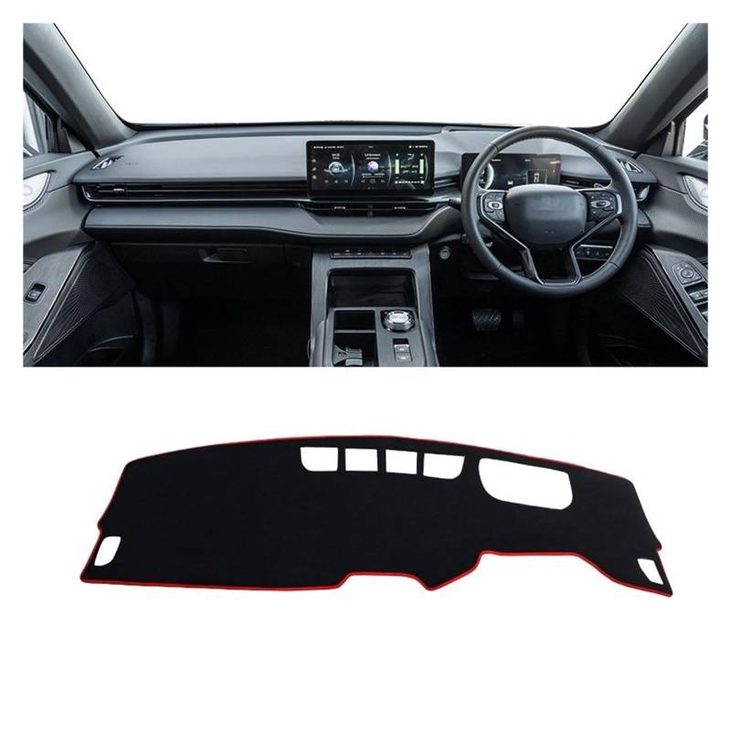 Auto Interieur Zubehör Für Haval H6 3. Generation 2021 2022 2023 2024 Auto-Armaturenbrett-Abdeckung Dashmatte Sonnenschutz rutschfeste Unterlage Interieurleisten Zubehör(A RHD Red Side) von Gtdtixc