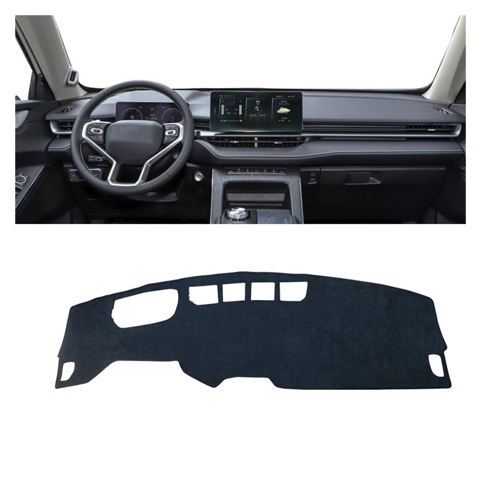 Auto Interieur Zubehör Für Haval H6 3. Generation 2021 2022 2023 2024 Auto-Armaturenbrett-Abdeckung Dashmatte Sonnenschutz rutschfeste Unterlage Interieurleisten Zubehör(B LHD Black) von Gtdtixc