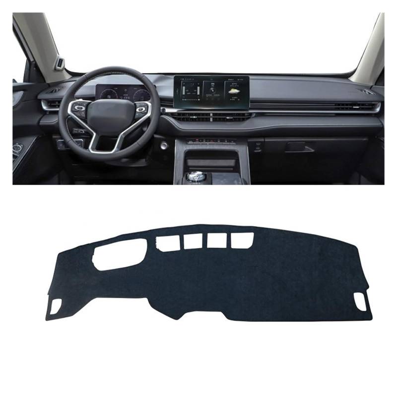 Auto Interieur Zubehör Für Haval H6 3. Generation 2021 2022 2023 2024 Auto-Armaturenbrett-Abdeckung Dashmatte Sonnenschutz rutschfeste Unterlage Interieurleisten Zubehör(B LHD Black) von Gtdtixc