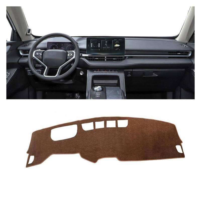 Auto Interieur Zubehör Für Haval H6 3. Generation 2021 2022 2023 2024 Auto-Armaturenbrett-Abdeckung Dashmatte Sonnenschutz rutschfeste Unterlage Interieurleisten Zubehör(B LHD Brown) von Gtdtixc