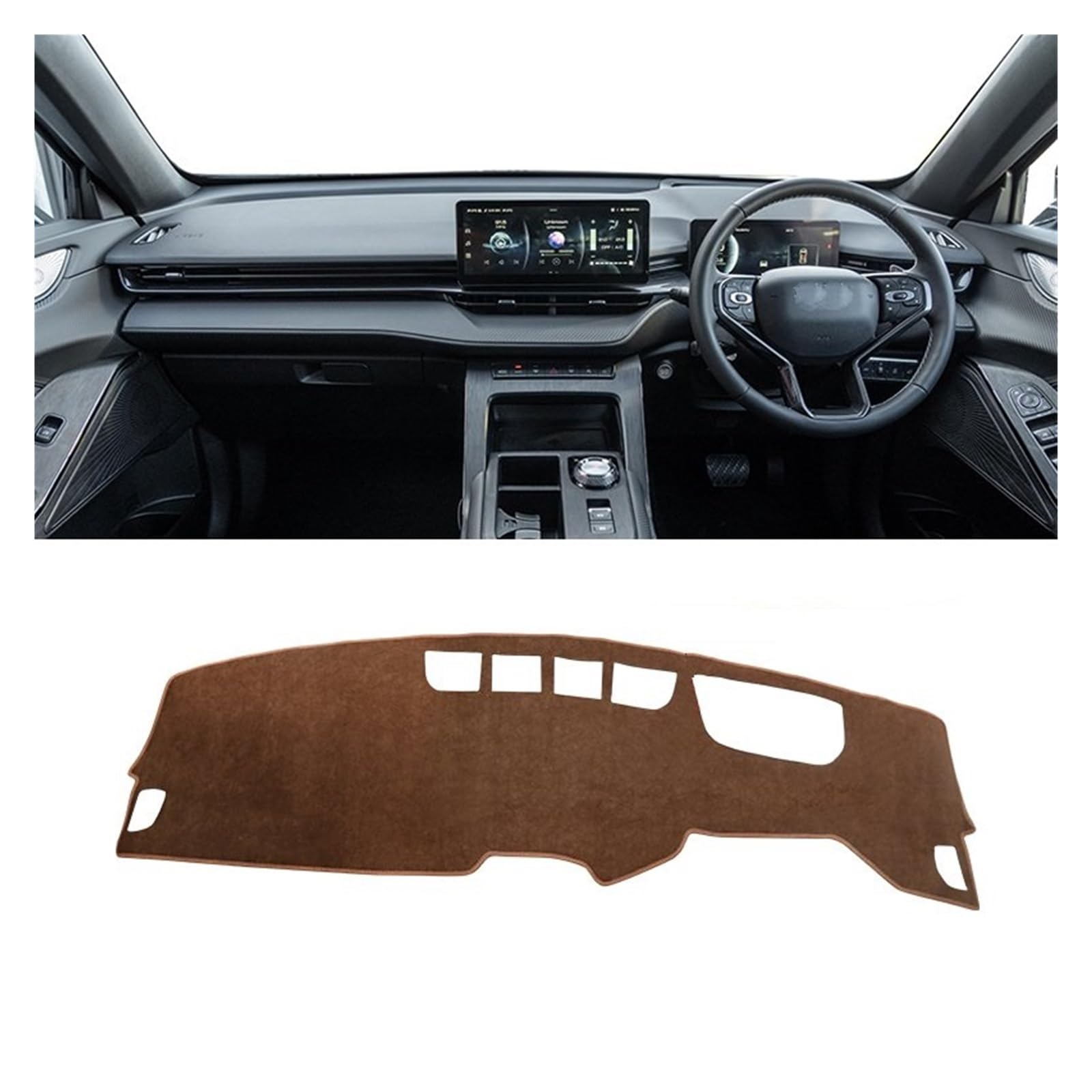 Auto Interieur Zubehör Für Haval H6 3. Generation 2021 2022 2023 2024 Auto-Armaturenbrett-Abdeckung Dashmatte Sonnenschutz rutschfeste Unterlage Interieurleisten Zubehör(B RHD Brown) von Gtdtixc