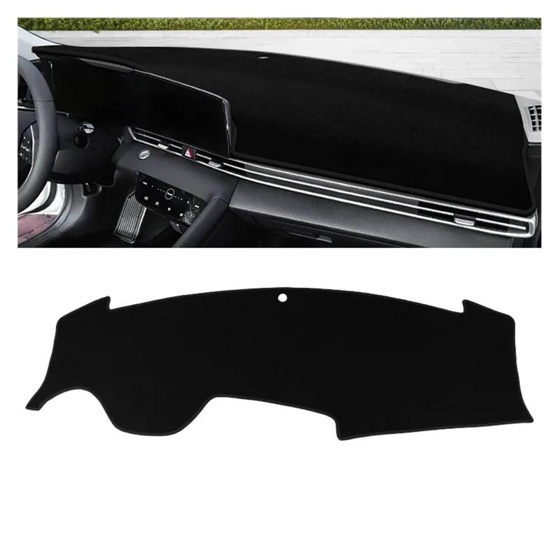 Auto Interieur Zubehör Für Hyundai Für Elantra CN7 2021-2024 Auto Armaturenbrett Abdeckung Armaturenbrett Matte Sonnenschutz Vermeiden Licht Rutschfeste Unterlage Interieurleisten Zubehör(A Black Side von Gtdtixc