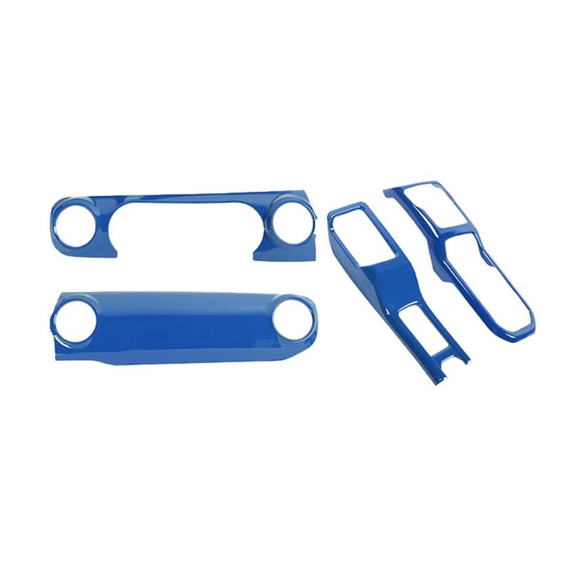 Auto Interieur Zubehör Für Jeep Für Wrangler JL JT 2018 + Center Control Dashboard Panel 4WD Getriebe Shift Tasse Halter Dekoration Abdeckung Interieurleisten Zubehör(Blue) von Gtdtixc