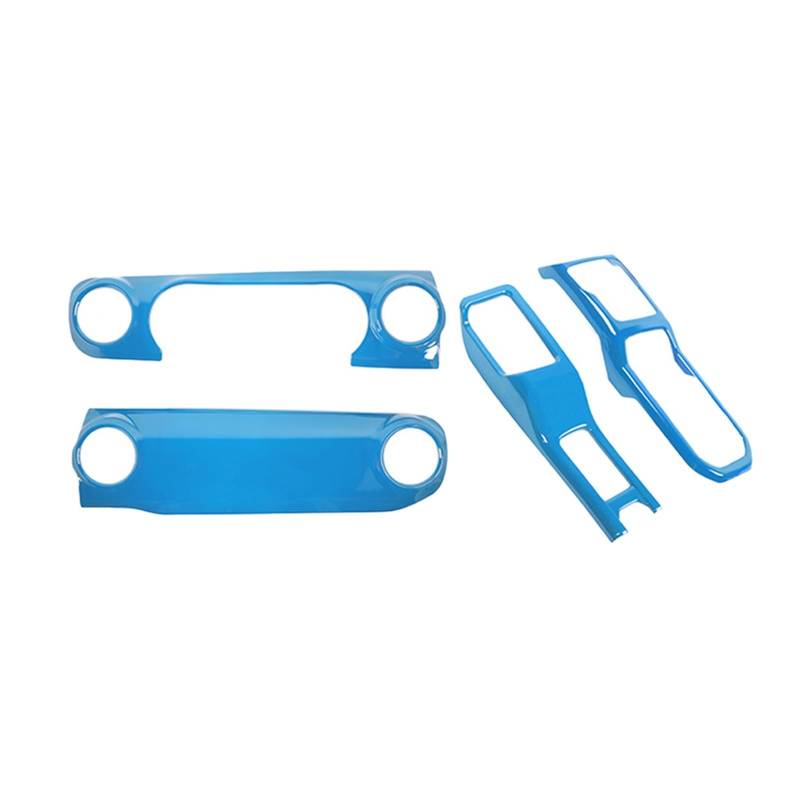 Auto Interieur Zubehör Für Jeep Für Wrangler JL JT 2018 + Center Control Dashboard Panel 4WD Getriebe Shift Tasse Halter Dekoration Abdeckung Interieurleisten Zubehör(Light Blue) von Gtdtixc