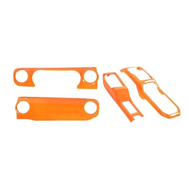 Auto Interieur Zubehör Für Jeep Für Wrangler JL JT 2018 + Center Control Dashboard Panel 4WD Getriebe Shift Tasse Halter Dekoration Abdeckung Interieurleisten Zubehör(Orange) von Gtdtixc
