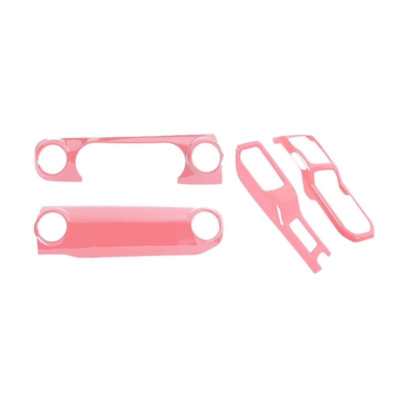 Auto Interieur Zubehör Für Jeep Für Wrangler JL JT 2018 + Center Control Dashboard Panel 4WD Getriebe Shift Tasse Halter Dekoration Abdeckung Interieurleisten Zubehör(Pink) von Gtdtixc