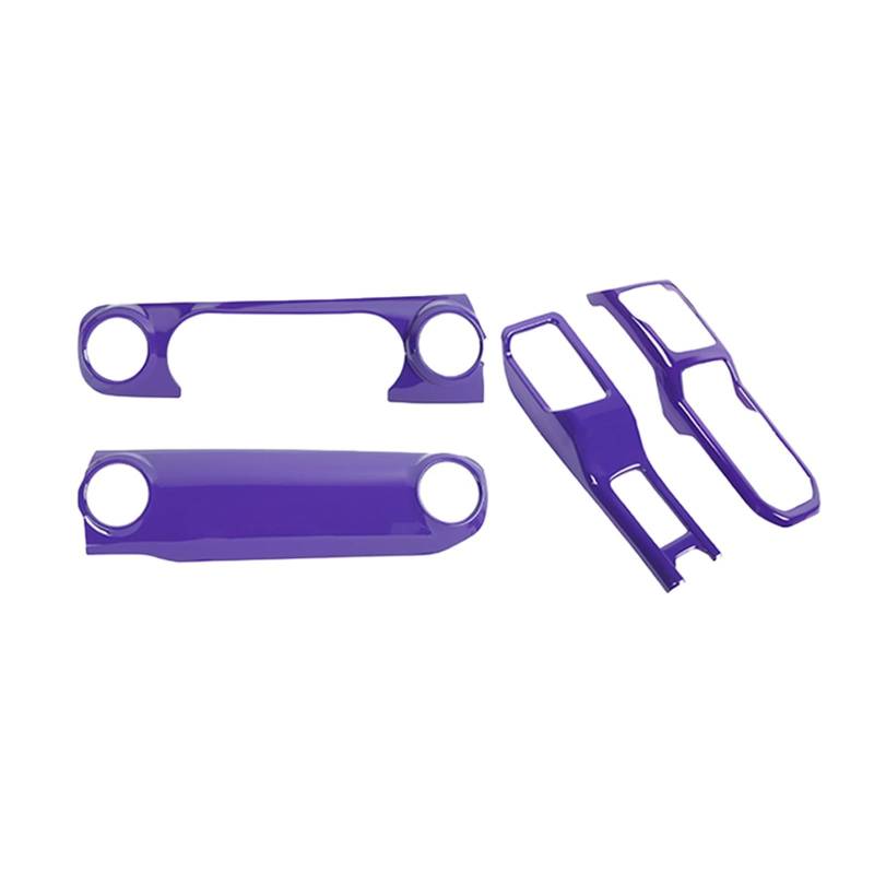 Auto Interieur Zubehör Für Jeep Für Wrangler JL JT 2018 + Center Control Dashboard Panel 4WD Getriebe Shift Tasse Halter Dekoration Abdeckung Interieurleisten Zubehör(Purple) von Gtdtixc