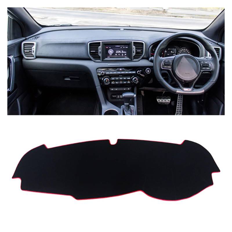 Auto Interieur Zubehör Für KIA Für Sportage 4 2016 2017 2018 2019 2020 2021 Auto-Armaturenbrett-Abdeckung Sonnenschutz-Pad Vermeiden Sie Lichtmatte Teppich Interieurleisten Zubehör(RHD Red Side) von Gtdtixc