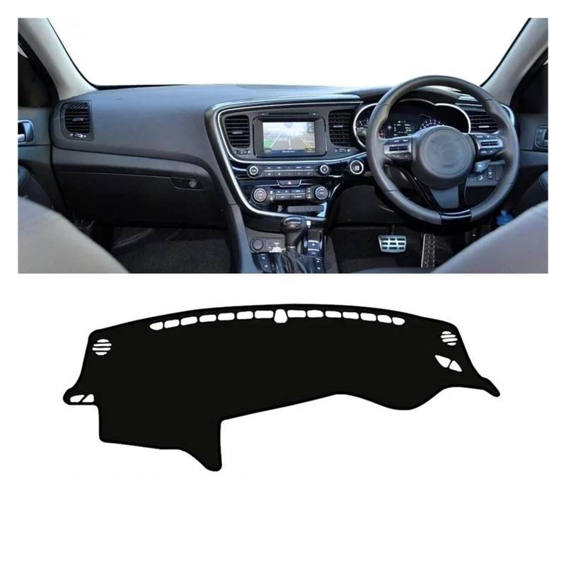 Auto Interieur Zubehör Für Kia Für Optima K5 2011-2015 Auto-Armaturenbrett-Abdeckung Armaturenbrett-Matte Sonnenschutz Vermeiden Sie Leichtes Rutsch-Pad Interieurleisten Zubehör(A RHD Black side) von Gtdtixc