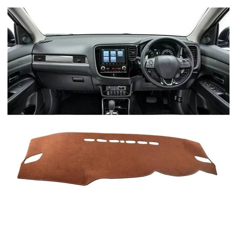 Auto Interieur Zubehör Für Mitsubishi Für Outlander 3 III 2013 2014 2015 2016 2017 2018 2019 2020 Auto Armaturenbrett Abdeckung Sonnenschutz Rutschfeste Matte Interieurleisten Zubehör(B RHD Brown) von Gtdtixc