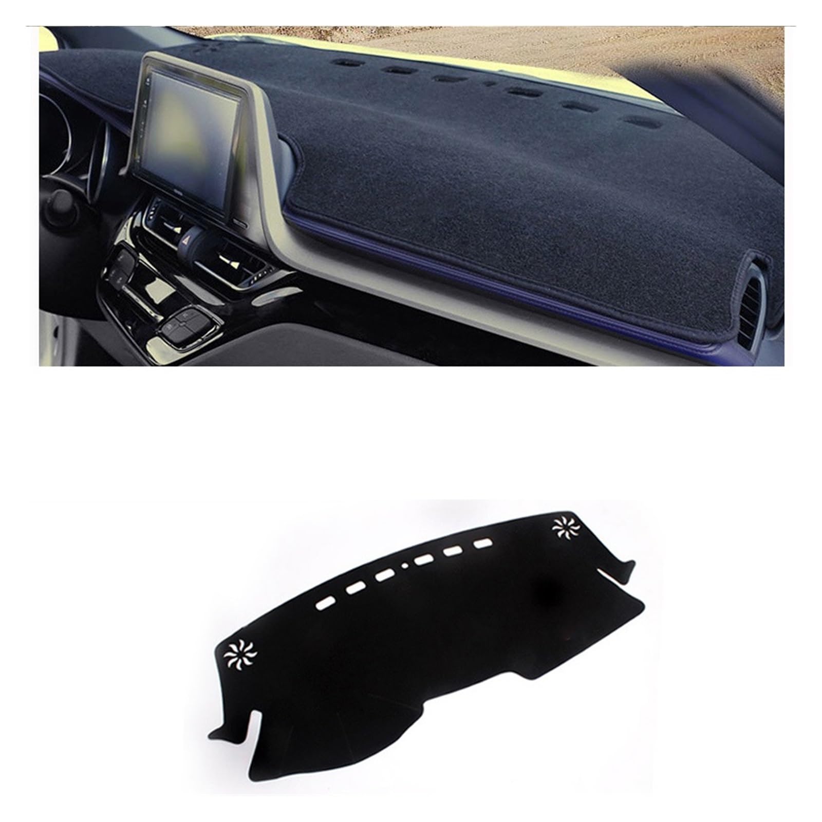 Auto Interieur Zubehör Für Toyota Für CHR Für CH-R 2016 2017 2018 2019 2020 2021-2023 Auto Armaturenbrett Abdeckung Matte Armaturenbrett Sonnenschutz Pad Interieurleisten Zubehör(LHD Black Side) von Gtdtixc