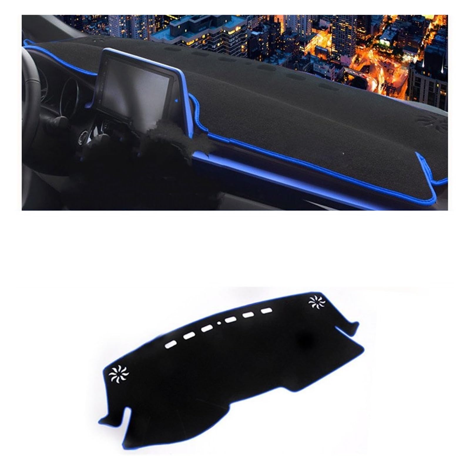 Auto Interieur Zubehör Für Toyota Für CHR Für CH-R 2016 2017 2018 2019 2020 2021-2023 Auto Armaturenbrett Abdeckung Matte Armaturenbrett Sonnenschutz Pad Interieurleisten Zubehör(LHD Blue Side) von Gtdtixc