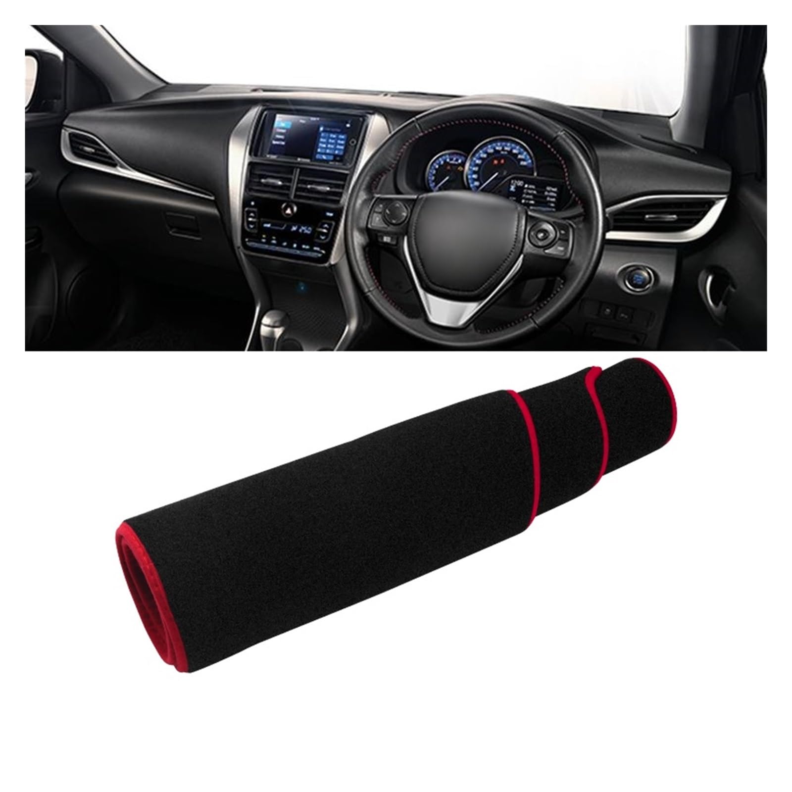 Auto Interieur Zubehör Für Toyota Für Vios Für Gen-4 2019 2020 2021 2022 2023 Auto-Armaturenbrett Vermeiden Sie Lichtpad Instrumententisch-Abdeckungsmatte Interieurleisten Zubehör(A Red Side RHD) Auto Interieur Zubehör Für Toyota Für Vios Für Gen-4 2019 2020 2021 2022 2023 Auto-Armaturenbrett Vermeiden Sie Lichtpad Instrumententisch-Abdeckungsmatte Interieurleisten Zubehör(A Red Side RHD) von Gtdtixc