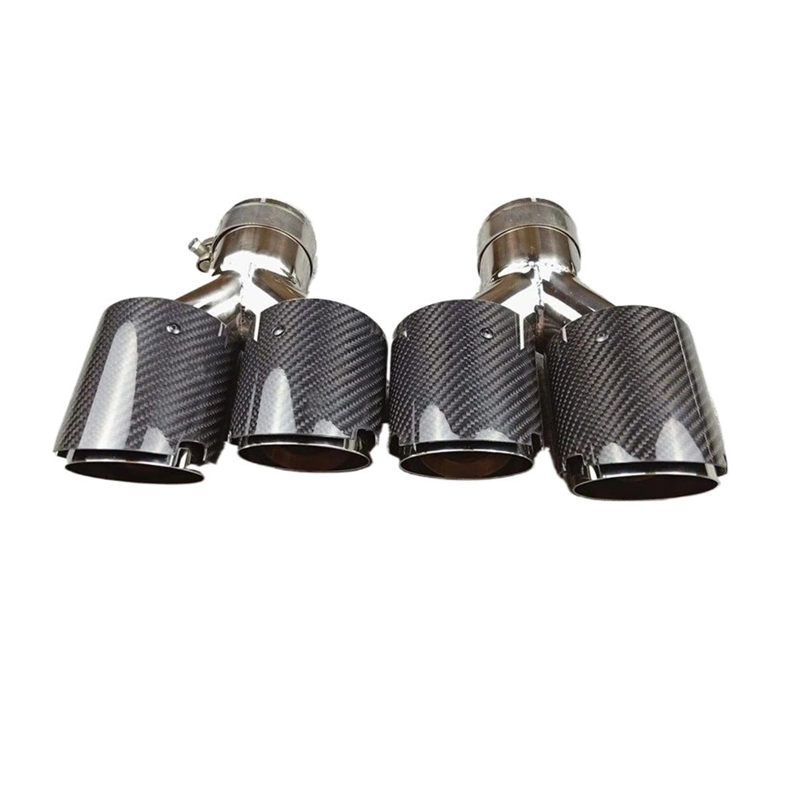 Gtdtixc Auto Endrohre 1 Paar Einlass 63mm Y Auspuff Tipps 304 Edelstahl Für Autos Tuning Schalldämpfer Düsen Auspuffrohre Auto Doppelendrohr(IN 70 Out 89 MM) von Gtdtixc