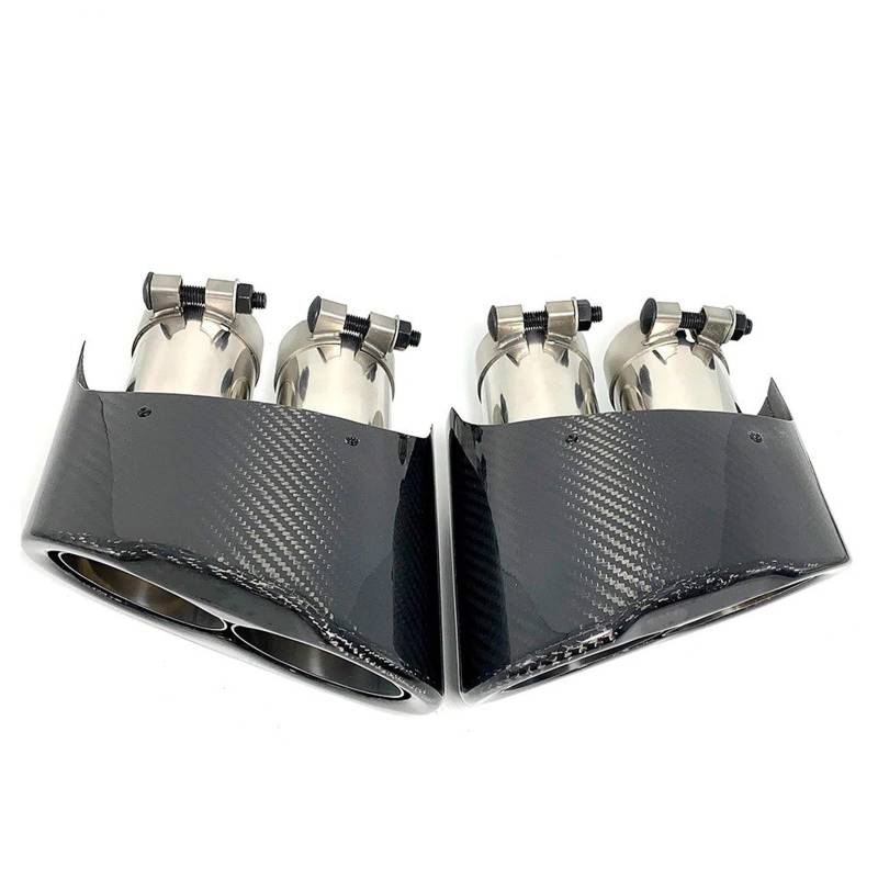 Gtdtixc Auto Endrohre 1 Paar Für RS3 RS4 RS5 RS6 Für A3 Für A4 Für A5 Für A6 Für A7 Auto Carbon Faser Auspuff Rohr Schalldämpfer Spitze Auto Doppelendrohr von Gtdtixc