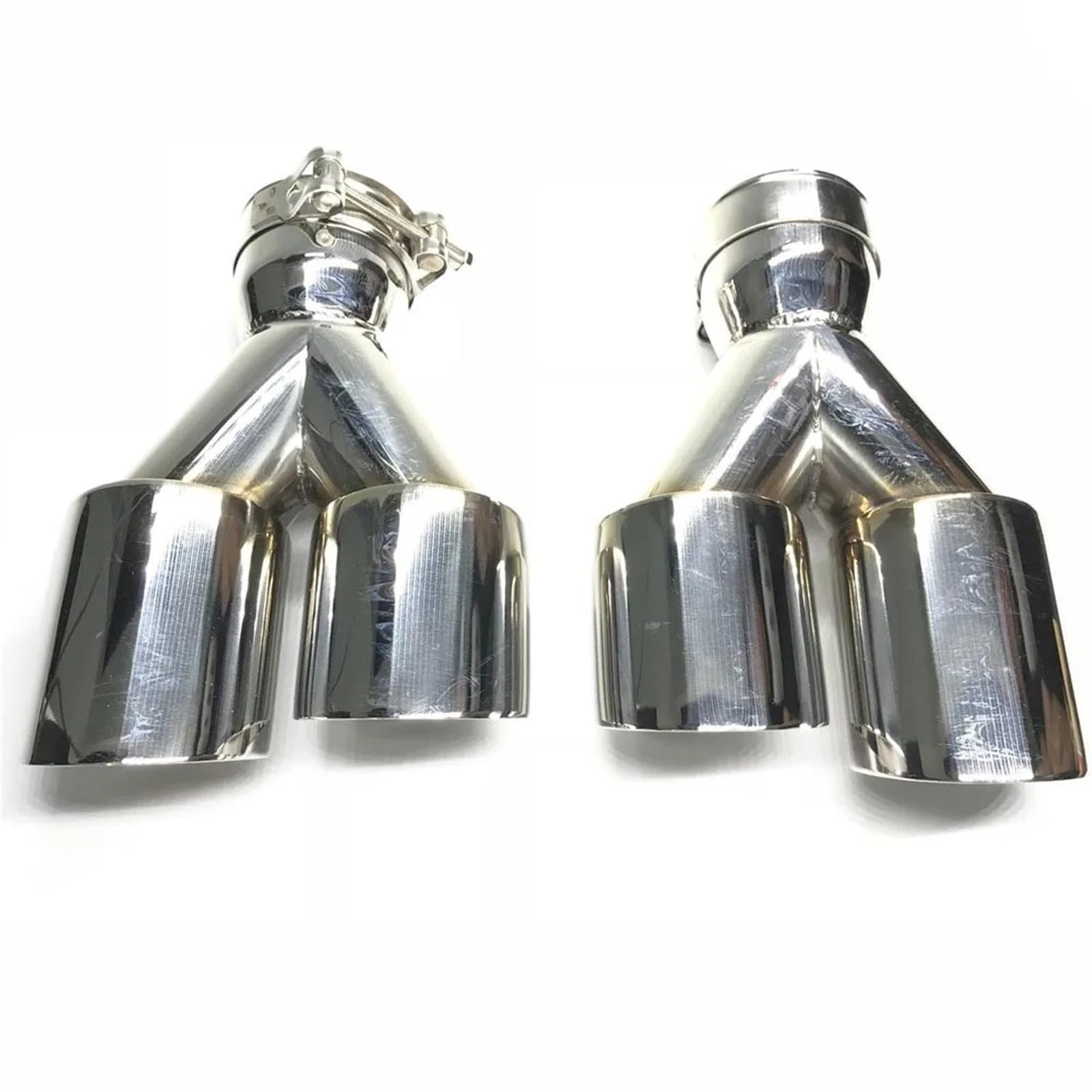 Gtdtixc Auto Endrohre 1 Paar Universal Dual Rohr Auspuff System Schalldämpfer Auto Auspuff TIPP Rohre Für Jedes Auto Auto Doppelendrohr(70 IN 76 Out) von Gtdtixc