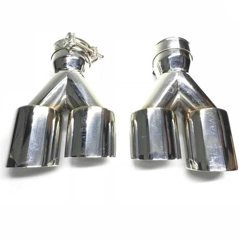 Gtdtixc Auto Endrohre 1 Paar Universal Dual Rohr Auspuff System Schalldämpfer Auto Auspuff TIPP Rohre Für Jedes Auto Auto Doppelendrohr(70 IN 76 Out) von Gtdtixc