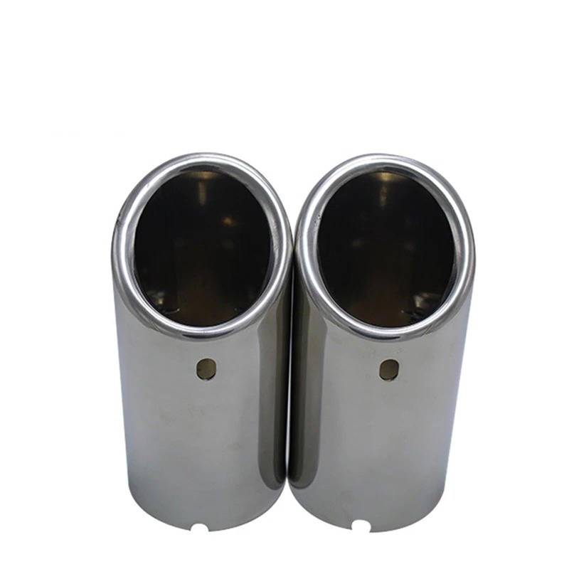 Gtdtixc Auto Endrohre 2 Stück Für VW Für Passat B7 CC Für Tiguan Auto Auspuffrohr Schalldämpfer Spitze Abdeckung Auto Doppelendrohr(2Piece Silver) von Gtdtixc