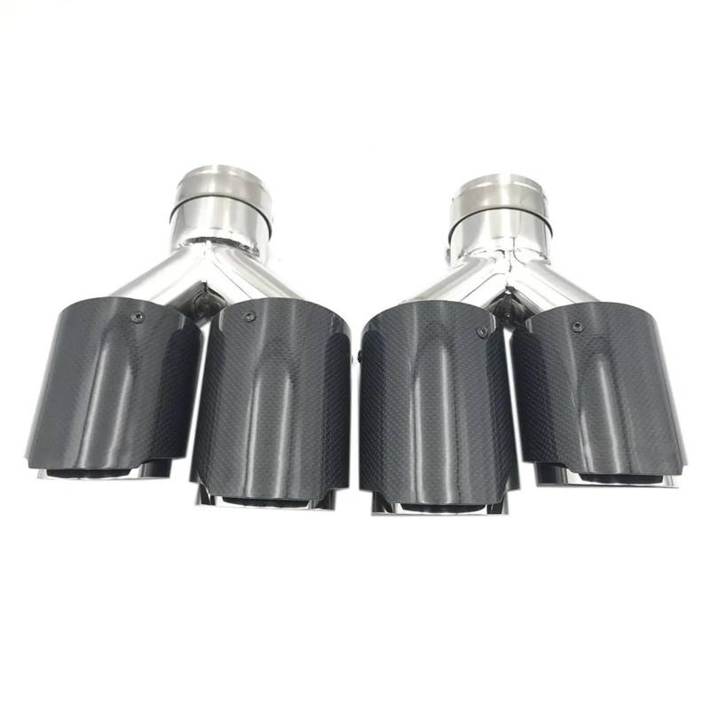 Gtdtixc Auto Endrohre 2-teiliges Universal-Endrohr Aus Glänzendem Carbon Mit Doppelspitze Für Jedes Auto Auto Doppelendrohr(57MM IN 101MM Out) von Gtdtixc