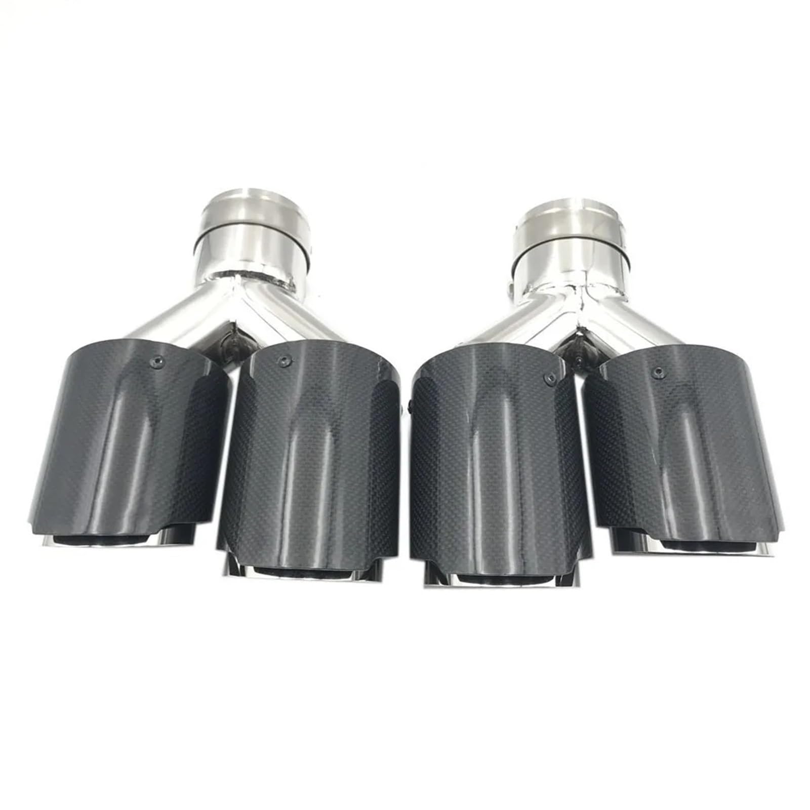 Gtdtixc Auto Endrohre 2-teiliges Universal-Endrohr Aus Glänzendem Carbon Mit Doppelspitze Für Jedes Auto Auto Doppelendrohr(57MM IN 89MM Out) von Gtdtixc