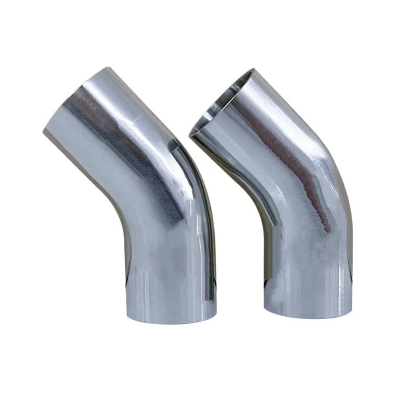 Gtdtixc Auto Endrohre Autoauspuff 19/25/38/51/63/76 Mm Rohraußendurchmesser Stumpfschweißen 45 Grad Winkelstück 304 Edelstahl Auto Doppelendrohr(B) von Gtdtixc