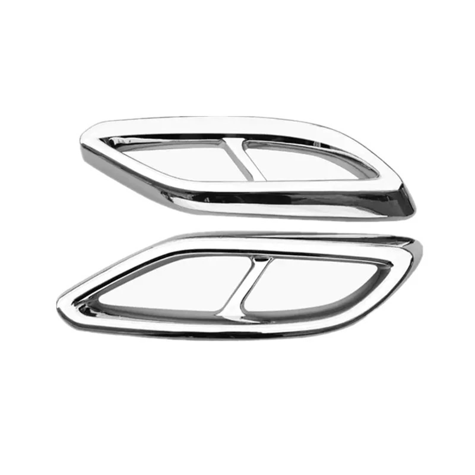 Gtdtixc Auto Endrohre Für CLA Serie 2020 2021 2022 2023 Auto Außen Schwanz Kehle Liner Rohr Auspuff System Abdeckung Trim Auto Doppelendrohr(Silber) von Gtdtixc